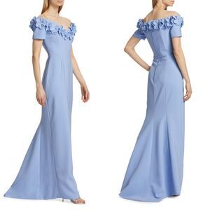 NWT Catherine Regehr Off Shoulder Sunflower Trumpet Skirt Gown Size US2 $3070